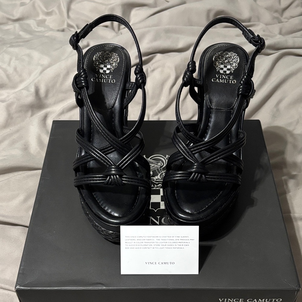 Vince Camuto Elegant Black Strappy Sandals